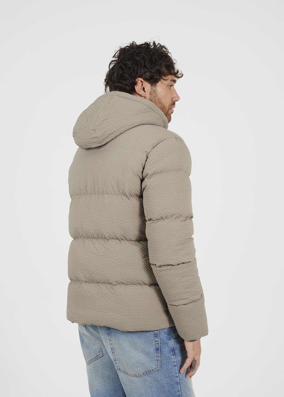Brave Soul Taupe Hooded Padded Jacket
