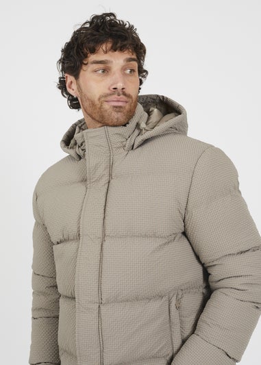 Brave Soul Taupe Hooded Padded Jacket
