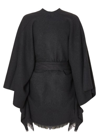 Quiz Black Tie Waist Cape