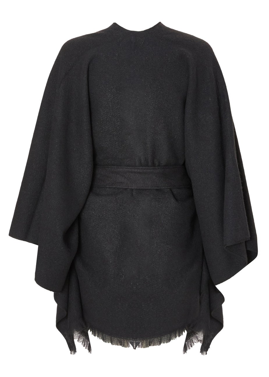 Quiz Black Tie Waist Cape