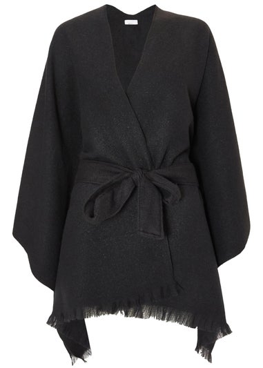 Quiz Black Tie Waist Cape