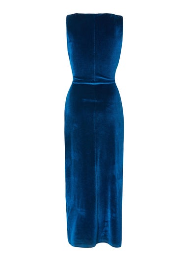 Quiz Turquoise Velvet Sleeveless Midaxi Dress