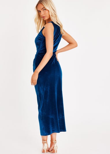 Quiz Turquoise Velvet Sleeveless Midaxi Dress
