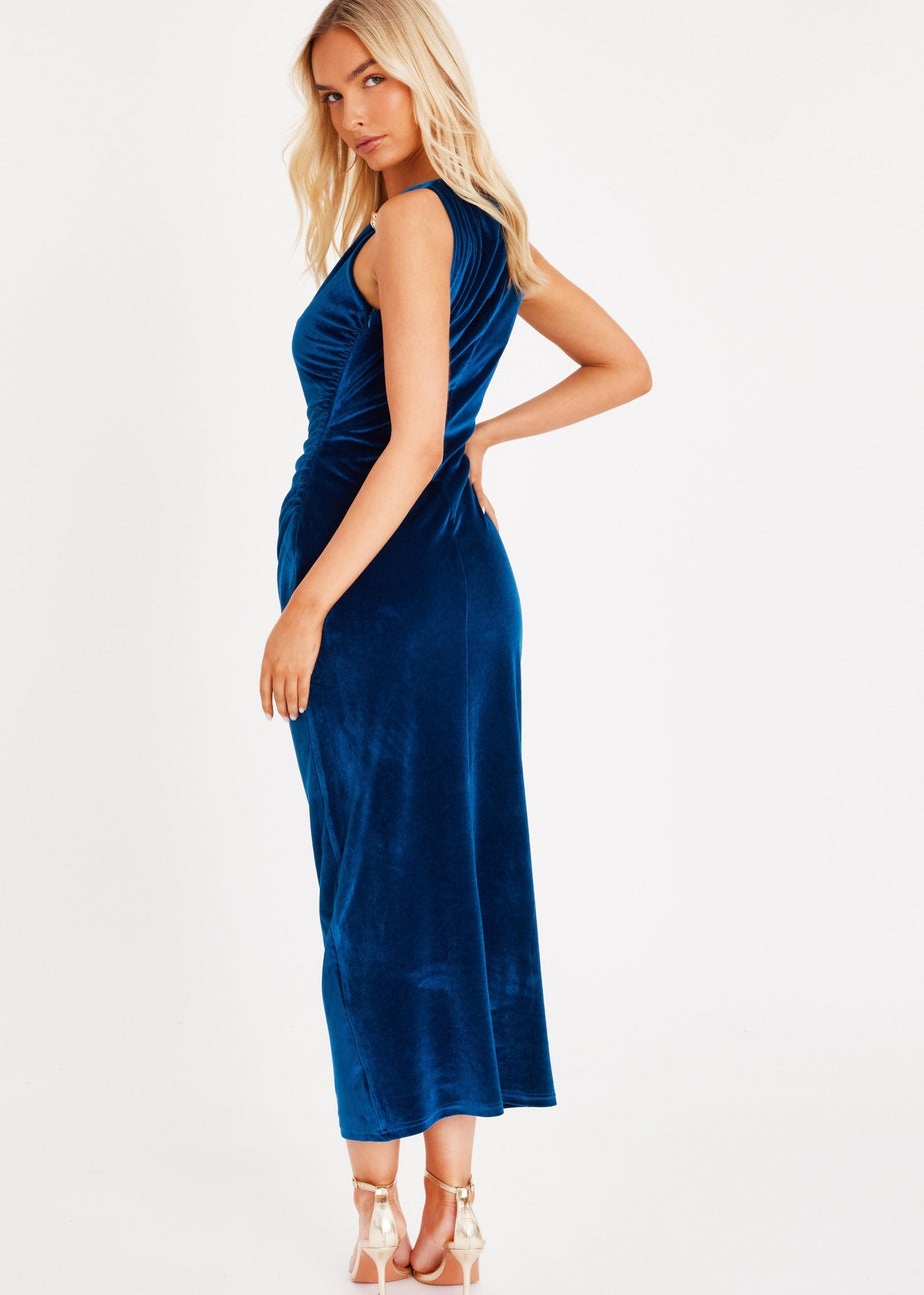 Quiz Turquoise Velvet Sleeveless Midaxi Dress