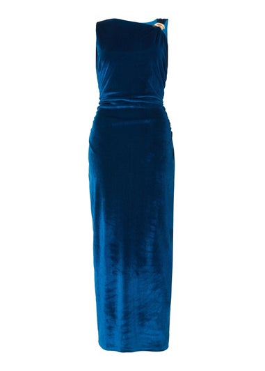 Quiz Turquoise Velvet Sleeveless Midaxi Dress