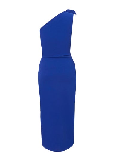 Quiz Blue Corsage One Shoulder Midi Dress