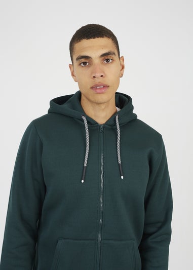 Brave Soul Dark Green Full Zip Hoodie