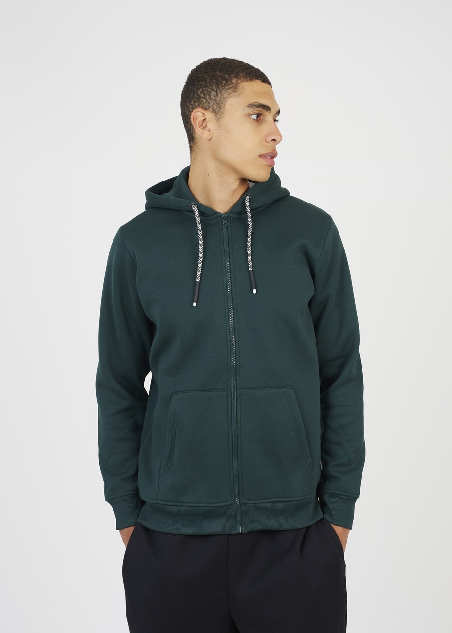 Brave Soul Dark Green Full Zip Hoodie