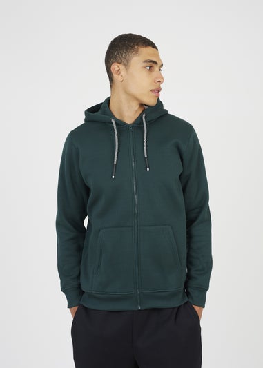 Brave Soul Dark Green Full Zip Hoodie