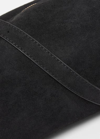 Quiz Black Faux Suede Shoulder Bag