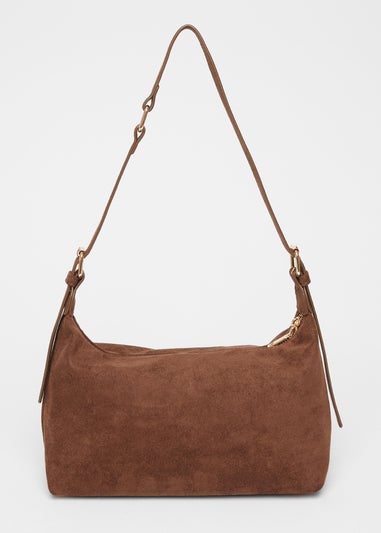 Quiz Brown Faux Suede Shoulder Bag