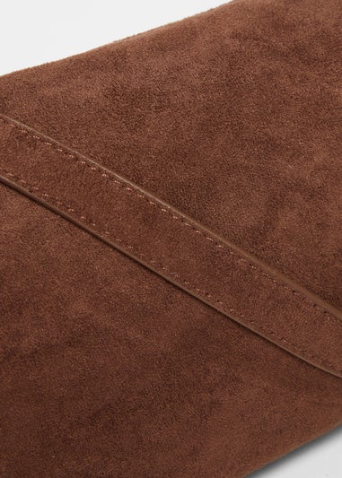 Quiz Brown Faux Suede Shoulder Bag