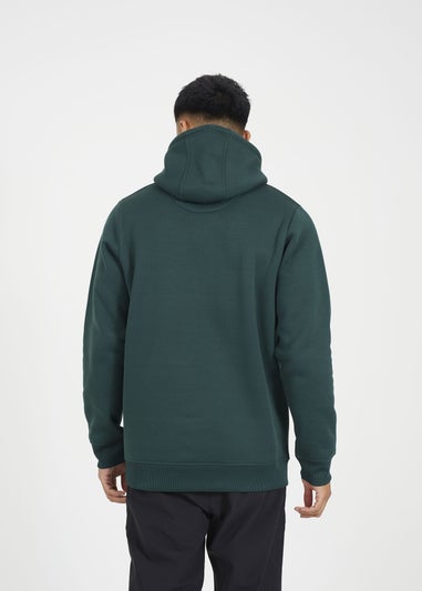 Brave Soul Dark Green Hoodie with Crossover Neck