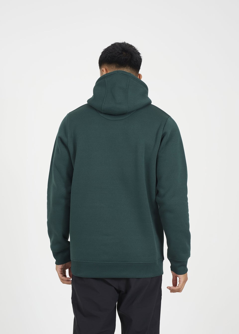 Brave Soul Dark Green Hoodie with Crossover Neck