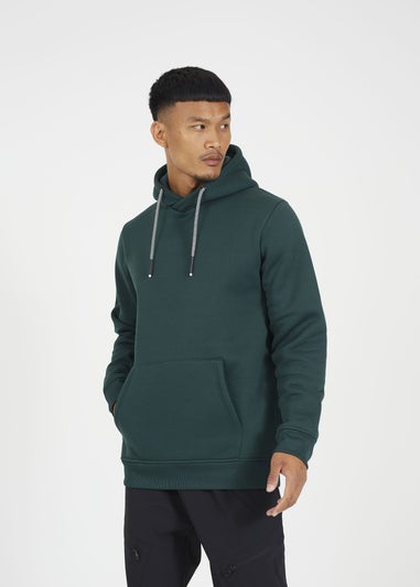 Brave Soul Dark Green Hoodie with Crossover Neck