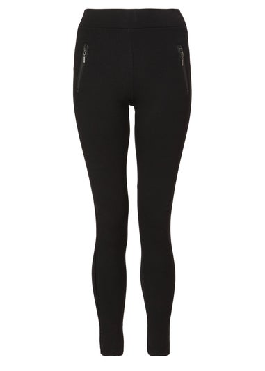 Quiz Black Zip Detail Leggings