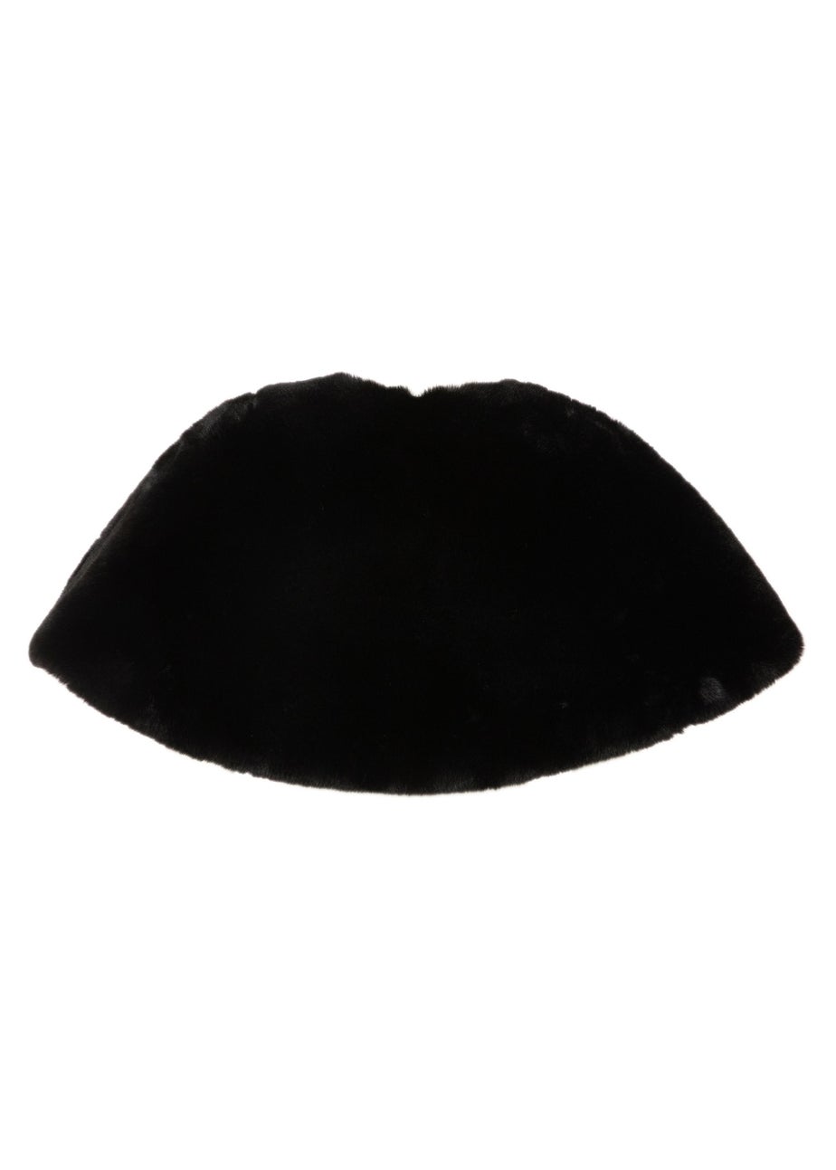 Quiz Black Bow Detail Faux Fur Wrap