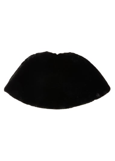 Quiz Black Bow Detail Faux Fur Wrap