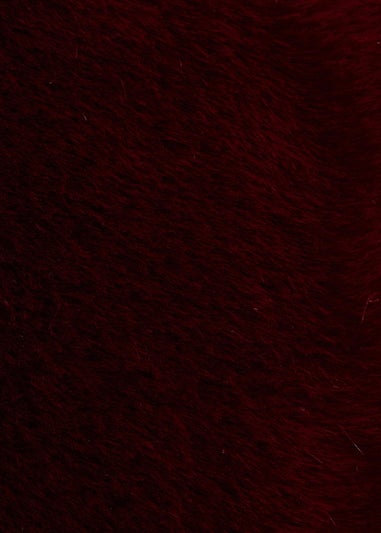 Quiz Burgundy Bow Detail Faux Fur Wrap