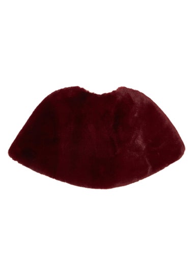 Quiz Burgundy Bow Detail Faux Fur Wrap