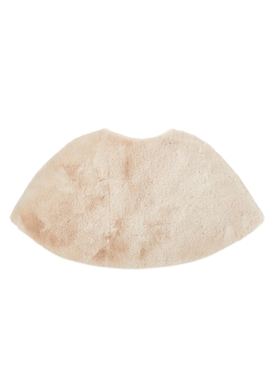Quiz Beige Bow Detail Faux Fur Wrap