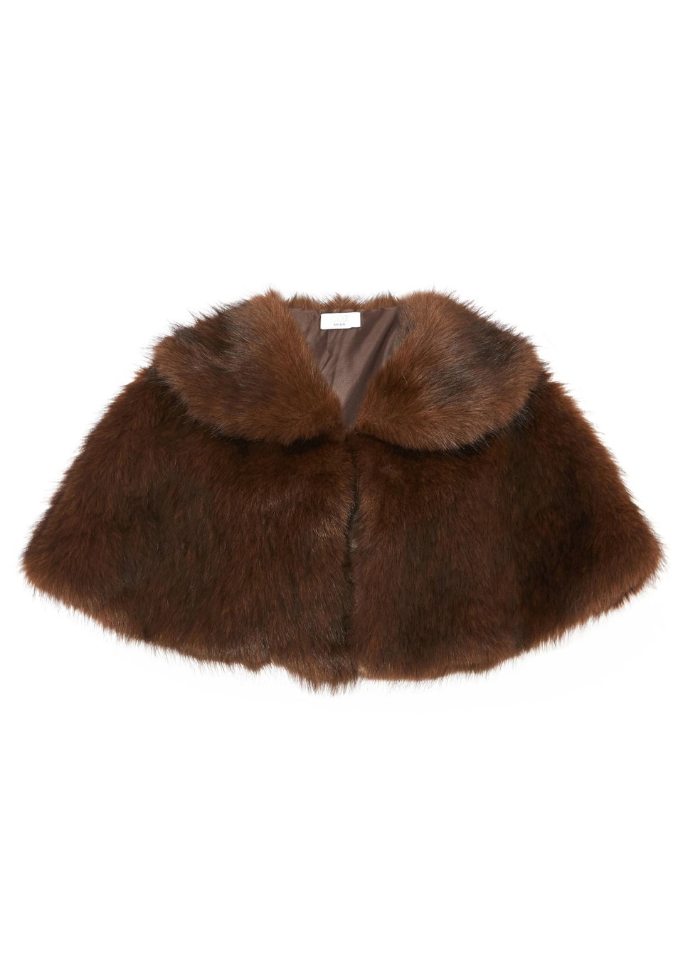 Quiz Brown Collared Faux Fur Wrap