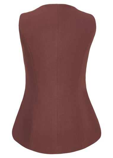 Quiz Brown Button Front Waistcoat