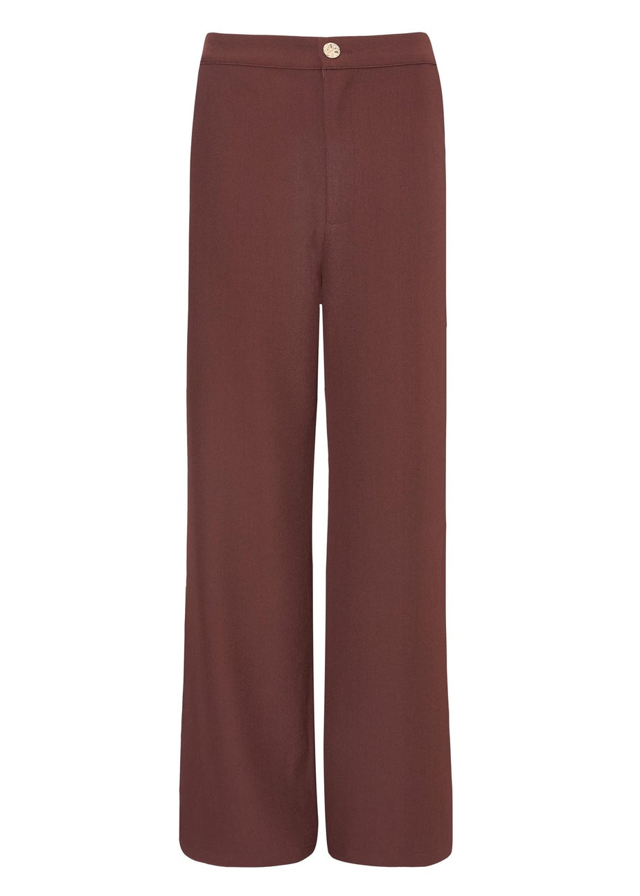Quiz Brown Tapered Trousers