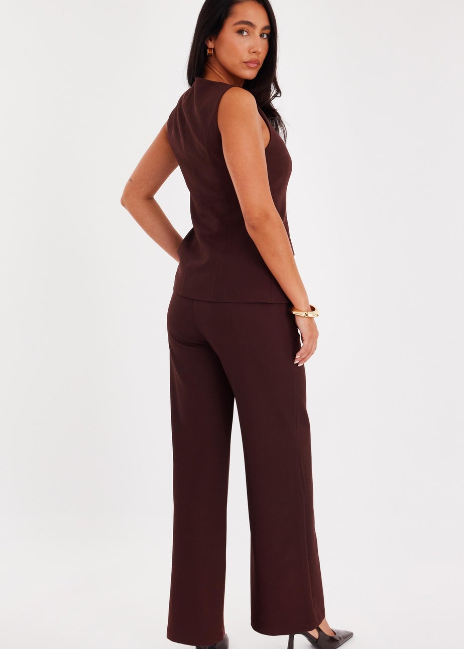 Quiz Brown Tapered Trousers