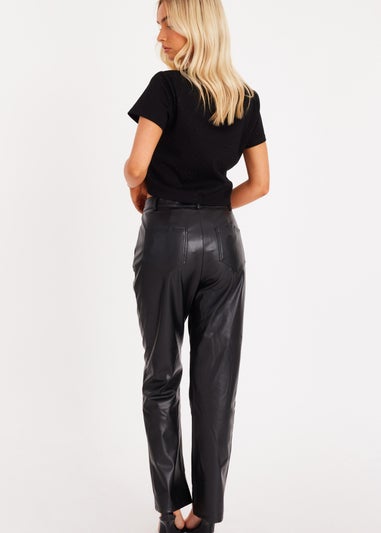 Quiz Black Diamante Cropped T-Shirt