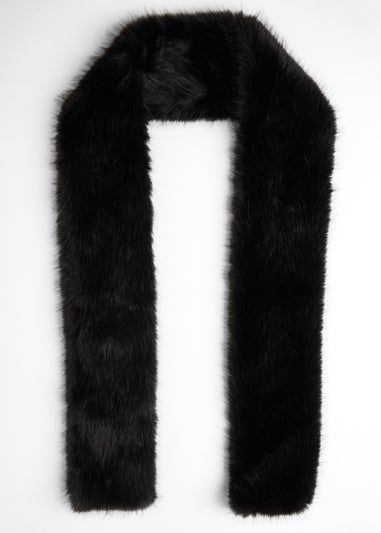 Quiz Black Faux Fur Scarf