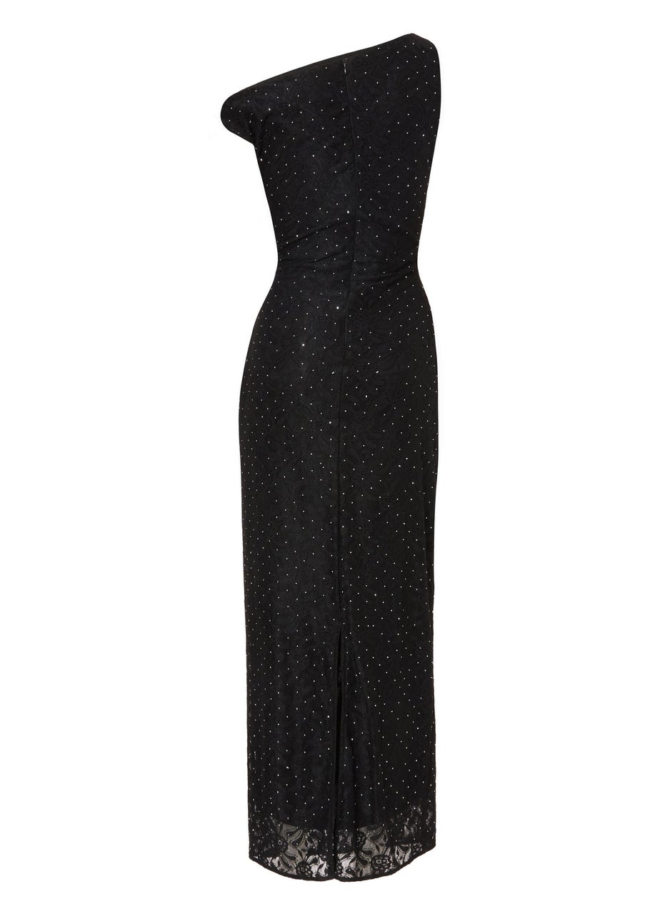 Quiz Black Embellished Lace Midaxi Dress