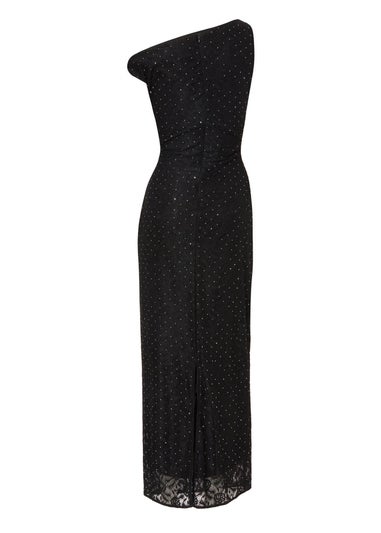 Quiz Black Embellished Lace Midaxi Dress