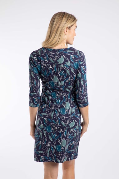 Weird Fish Estate blue Starshine Printed Jersey Dress