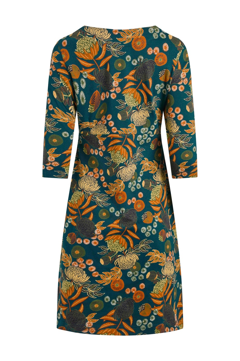 Weird Fish Deep Teal Starshine Printed Jersey Dress