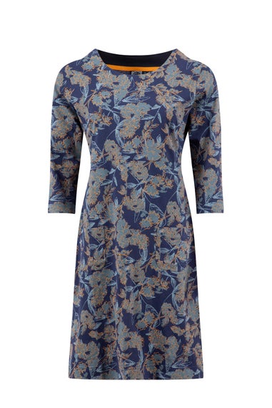 Weird Fish Moonlight Blue Starshine Printed Jersey Dress