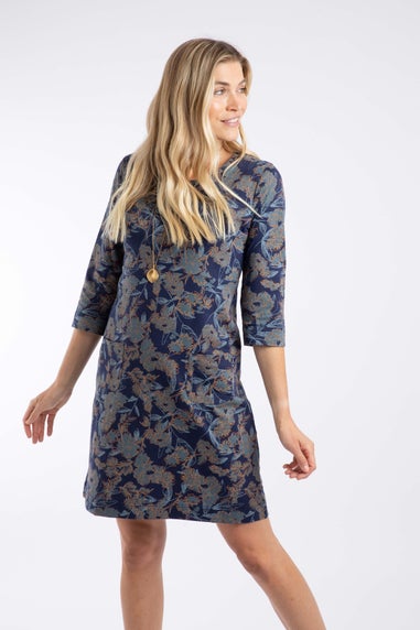 Weird Fish Moonlight Blue Starshine Printed Jersey Dress