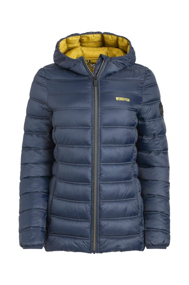 Weird Fish Navy Blue Eshka Lightweight Padded Jacket