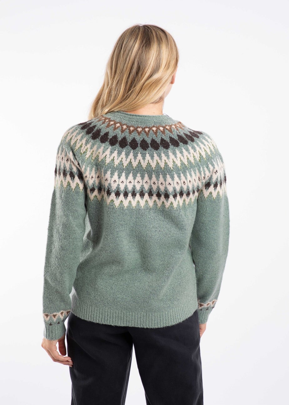 Weird Fish Sea Mist Hatty Fair Isle Cardigan