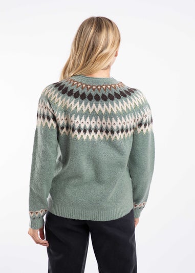 Weird Fish Sea Mist Hatty Fair Isle Cardigan