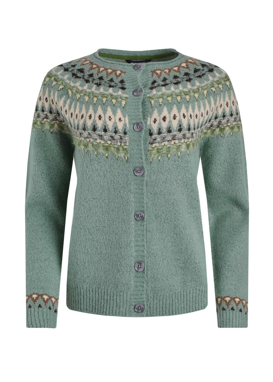 Weird Fish Sea Mist Hatty Fair Isle Cardigan