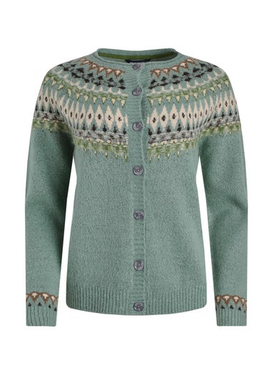 Weird Fish Sea Mist Hatty Fair Isle Cardigan