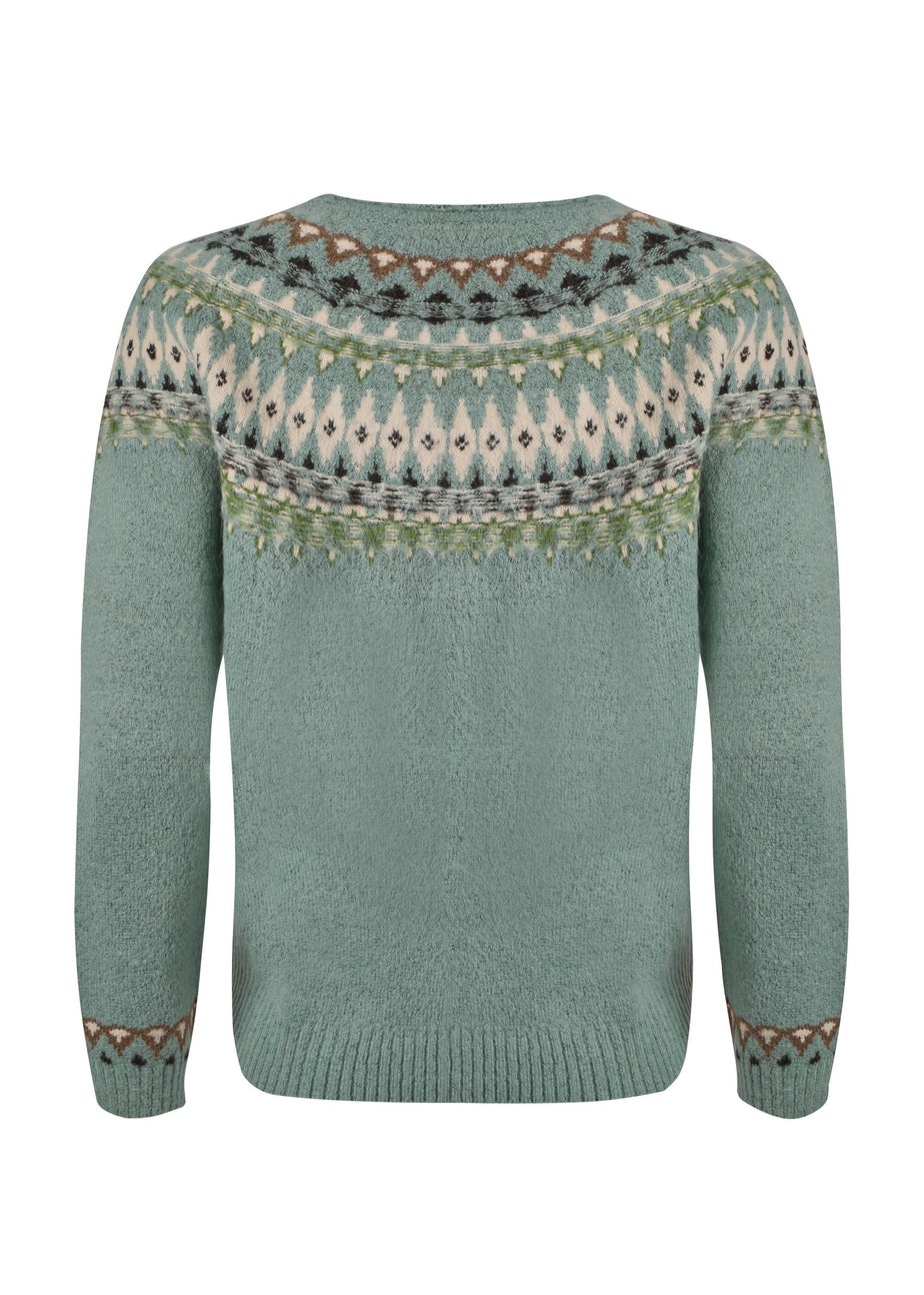 Weird Fish Sea Mist Hatty Fair Isle Cardigan