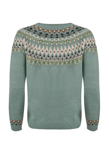 Weird Fish Sea Mist Hatty Fair Isle Cardigan