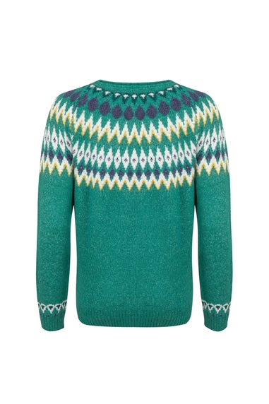 Weird Fish Green Ivy Hatty Fair Isle Cardigan