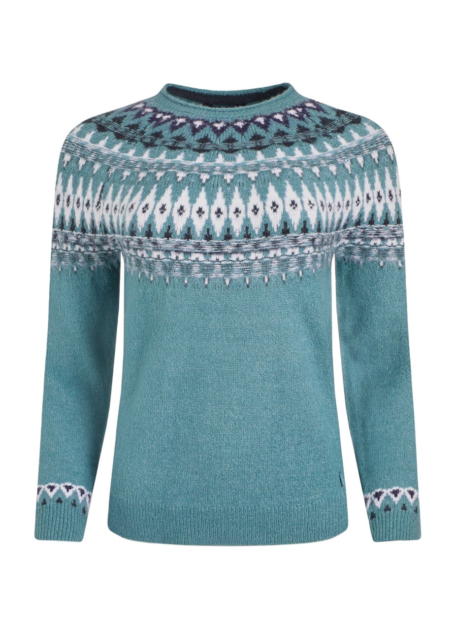 Weird Fish Smoked Blue Lowell Fair Isle Jumper