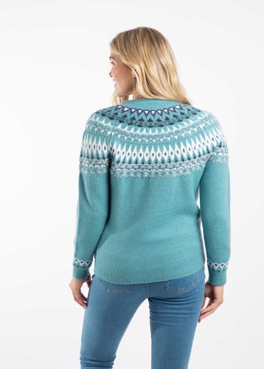 Weird Fish Smoked Blue Lowell Fair Isle Jumper