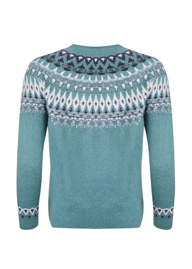 Weird Fish Smoked Blue Lowell Fair Isle Jumper