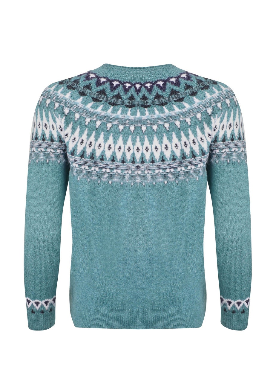 Weird Fish Smoked Blue Lowell Fair Isle Jumper