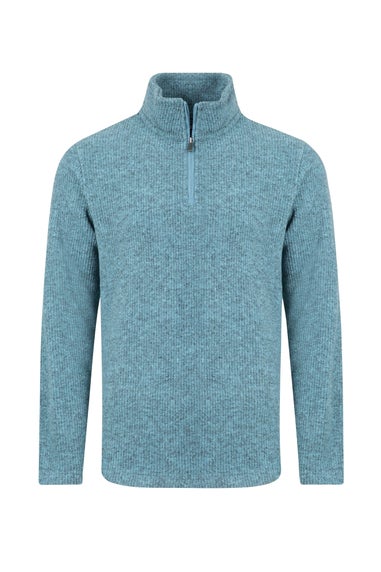 Weird Fish Smoked Blue Newport 1/4 Zip Ribbed Fleece